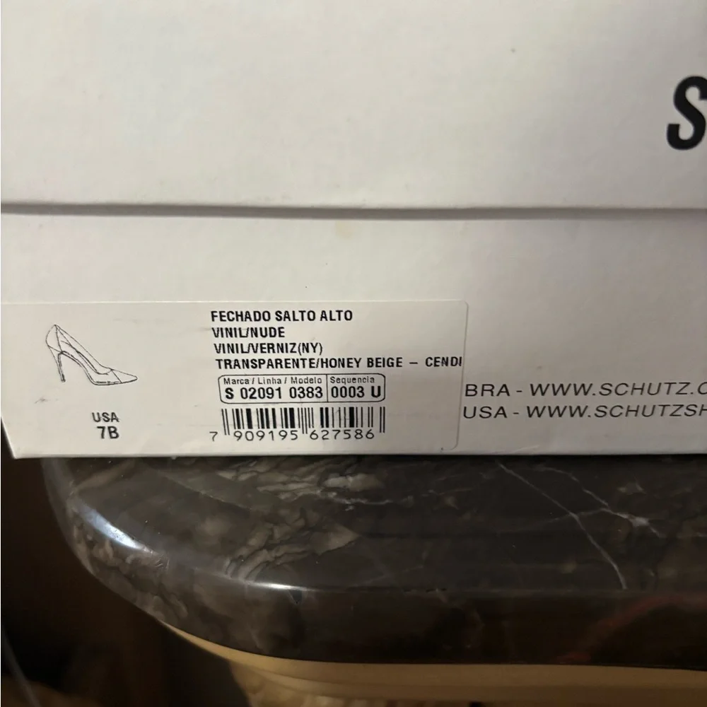 SCHUTZ Black and Clear Pointed Toe Pumps - Picture 3 of 3